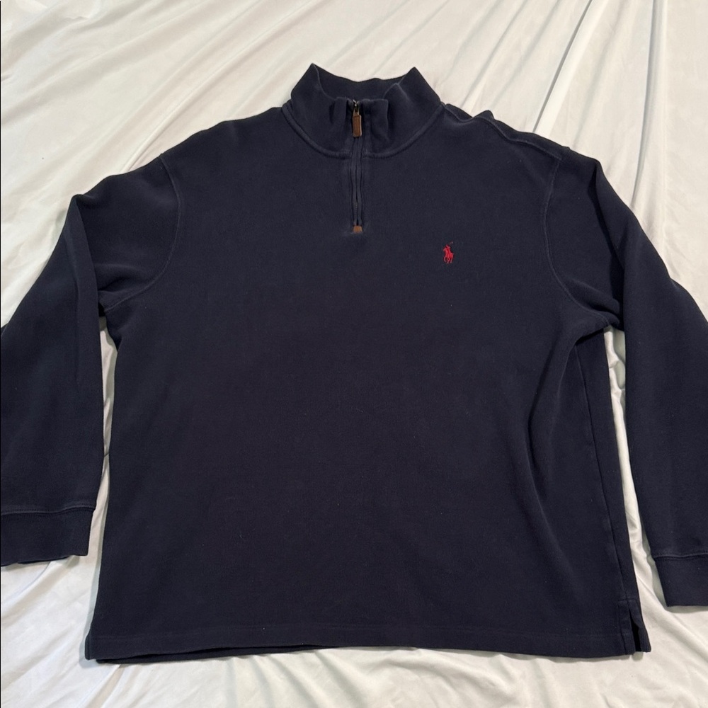 Ralph Lauren Navy Pullover with Yellow Accents
